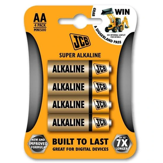 JCB Super Alkaline tužkové batérie AA (LR6), 1,5 V – 4 ks