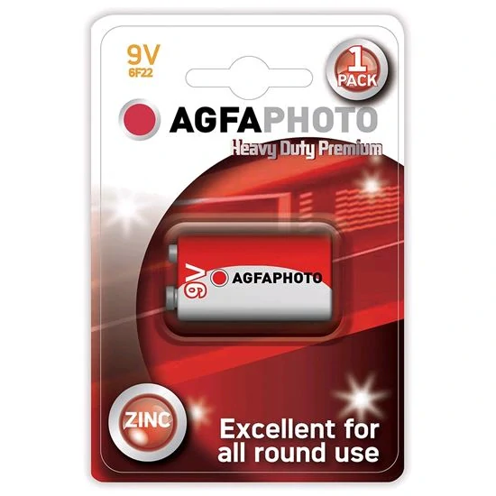 AgfaPhoto Heavy Duty zinková batéria 9 V (6F22) – 1 ks