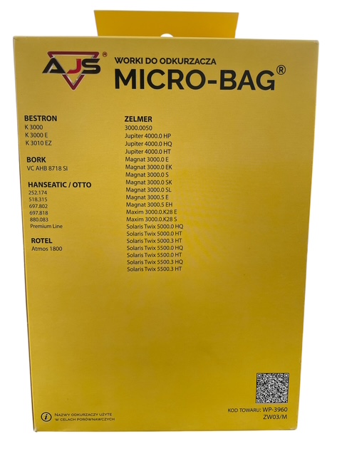 AJS Micro S-BAG - vrecká pre vysávače Zelmer Jupiter, Magnat, Solaris - 12 ks + 1x filter + 3x vôňa