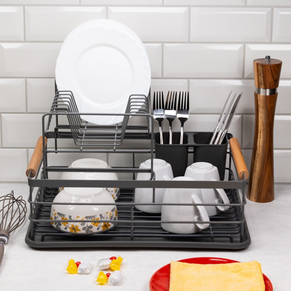 King Hoff KH-1797 - odkvapkávač na riad - šedý