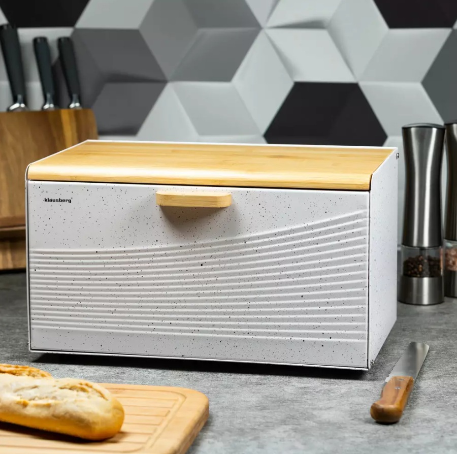 Klausberg chlebník KB-7466 - biela/drevo