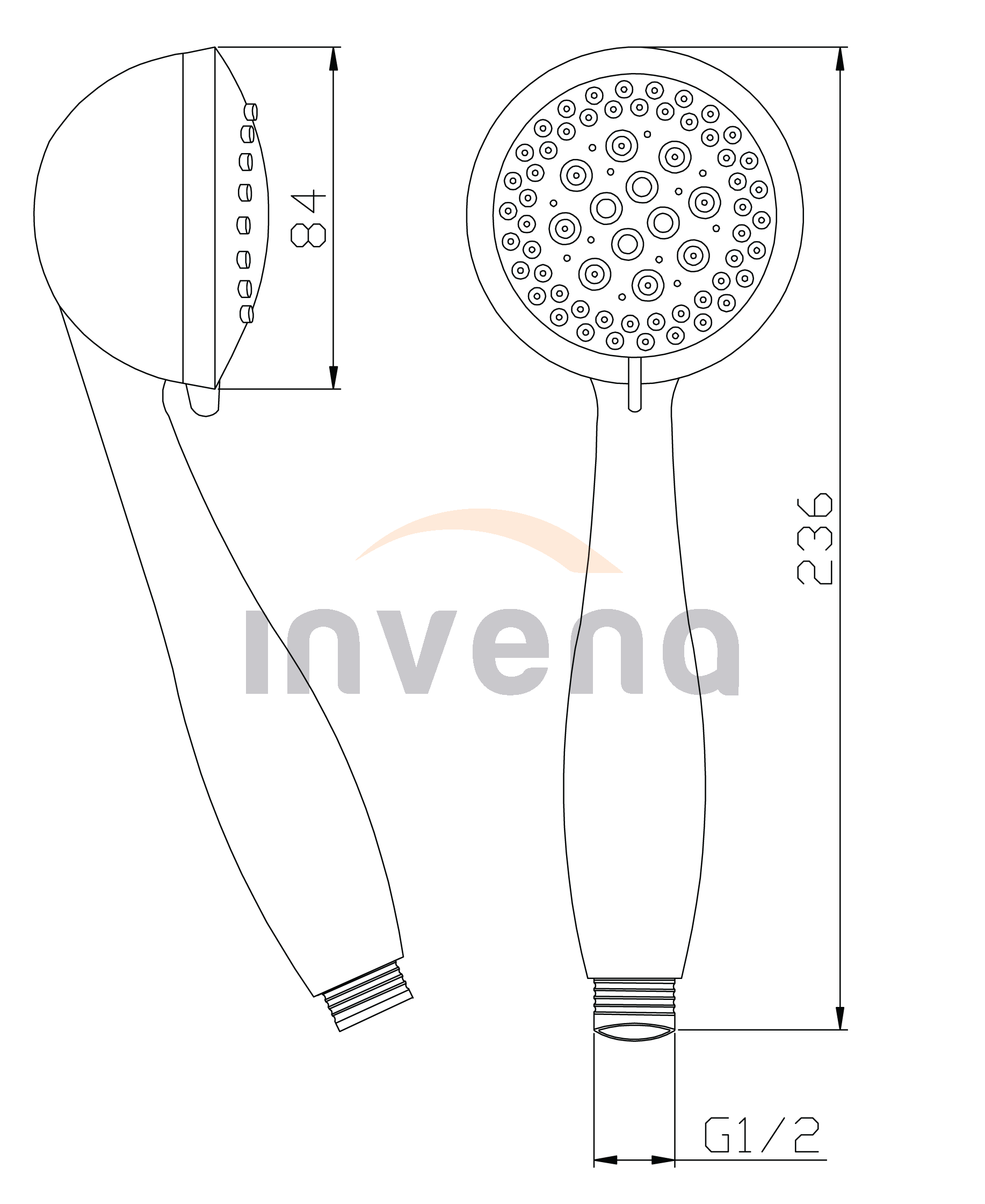 Sprchová hlavica Invena - Elia