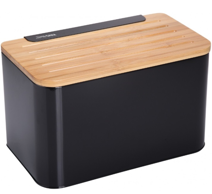 King Hoff chlebník KH-1071 - čierny/drevo