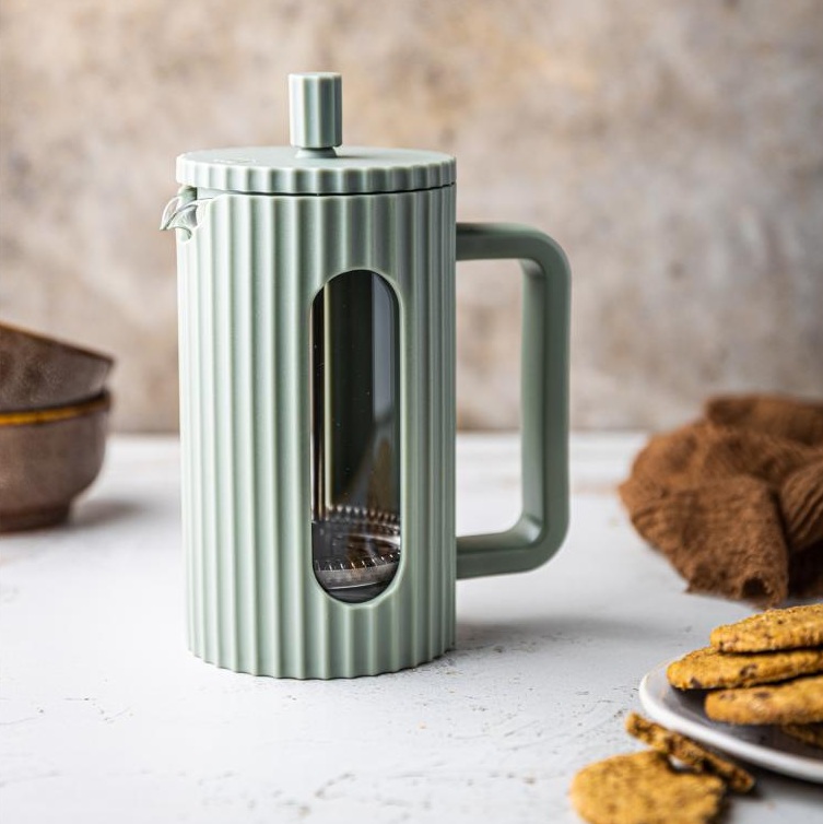 French press Klausberg KB-7750 – kanvica 600 ml na kávu a čaj s nerezovým piestom - olivová