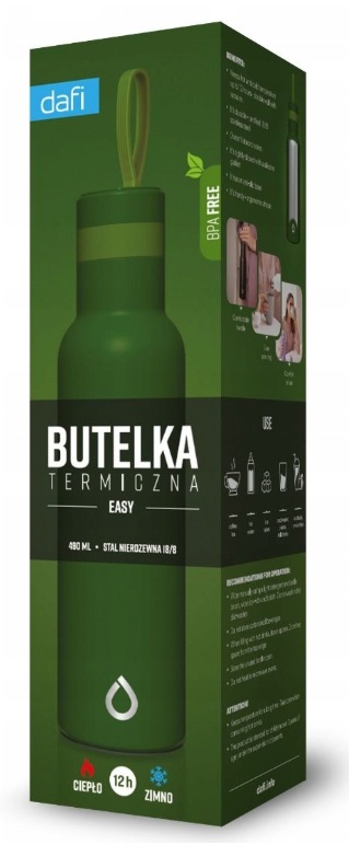 Termoska DAFI Thermal Bottle 0,5 l – zelená nerezová fľaša na teplé aj studené nápoje