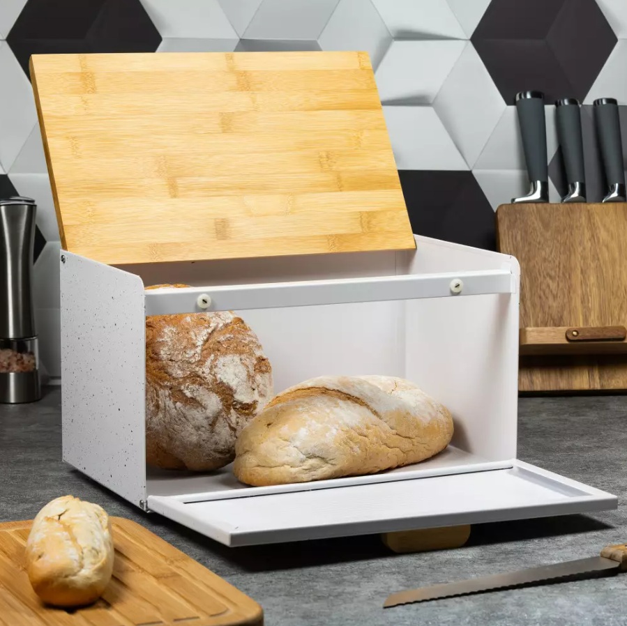 Klausberg chlebník KB-7466 - biela/drevo