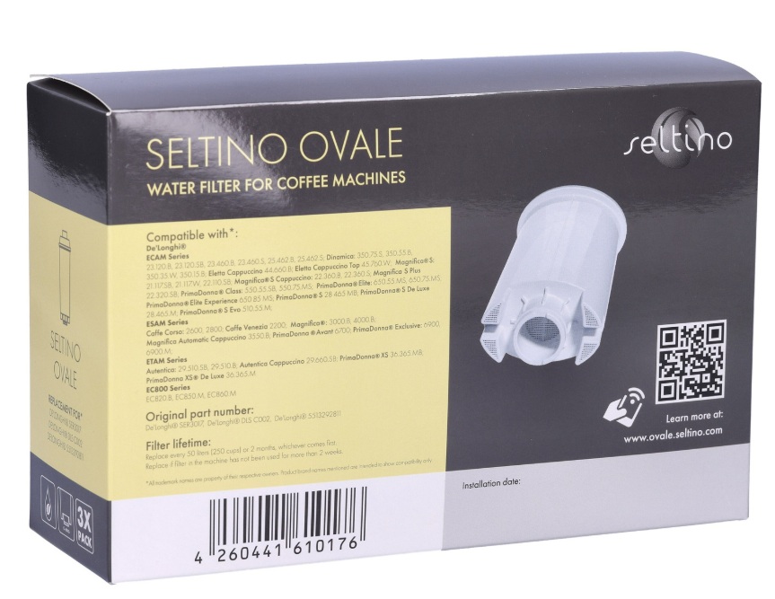 Seltino Ovale - vodný filter pre kávovary DeLonghi - 3ks