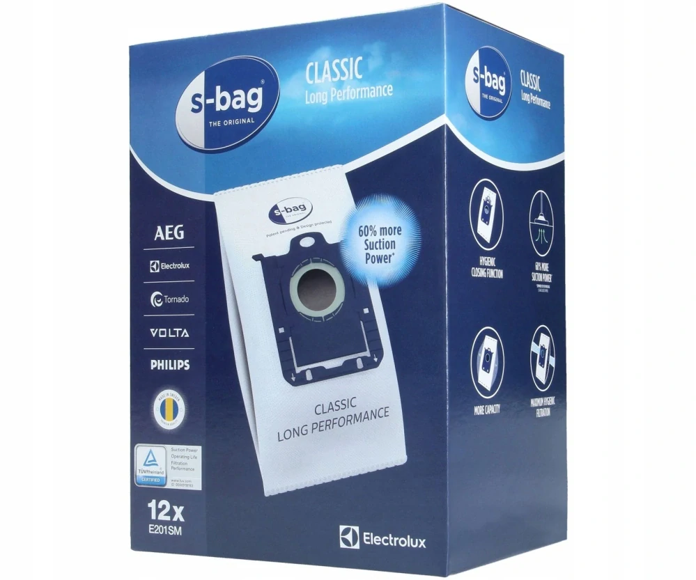 Electrolux E201SM S-Bag Long Performance 24 ks – originálne vrecká do vysávača Mega Pack