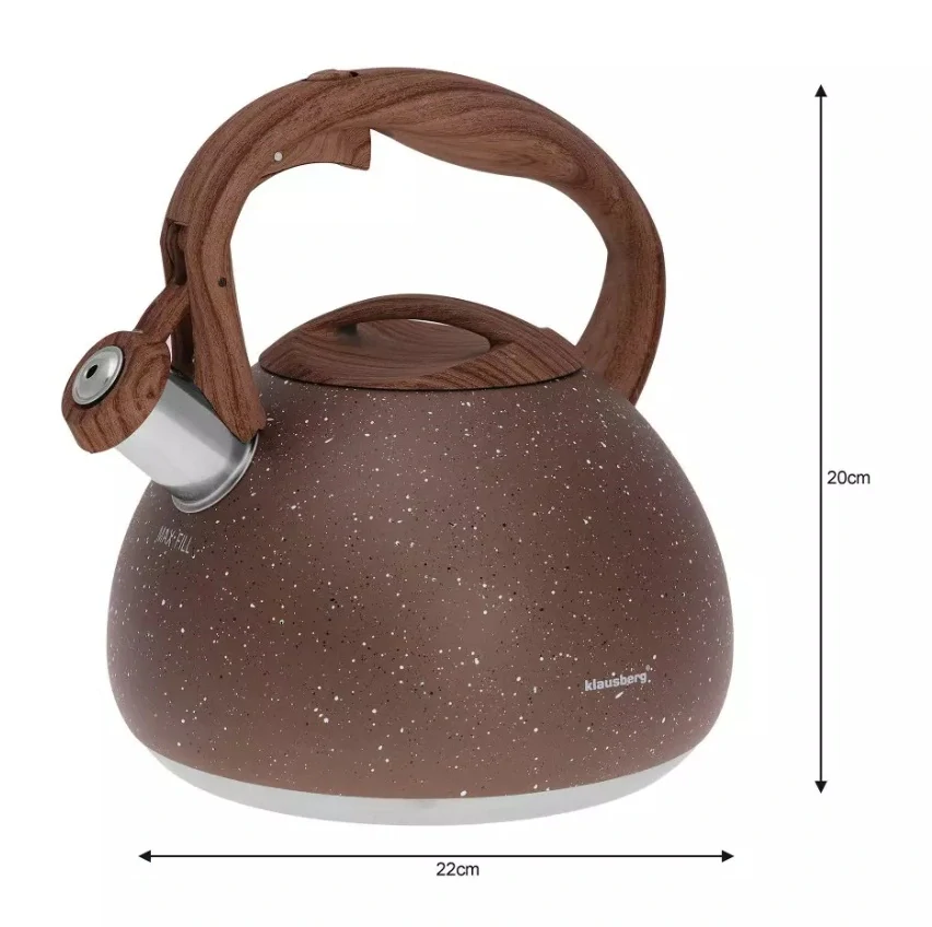 Pískacia kanvica na sporák Klausberg 2,8 l KB-7510 – hnedý mramor