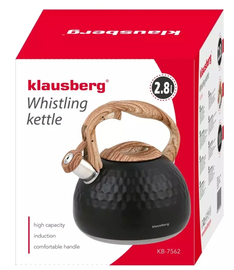 Pískacia kanvica na sporák Klausberg 2,8 l KB-7562 – čierna Diamond