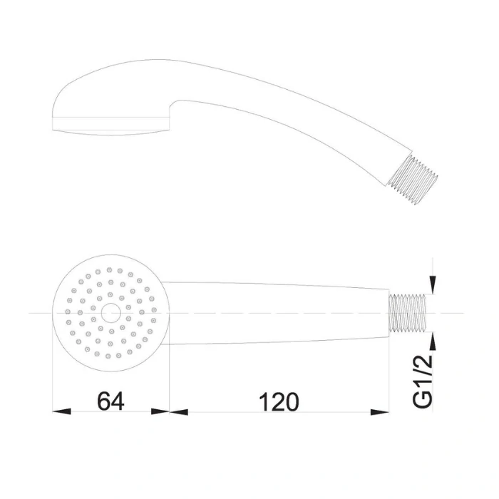 Sprchová hlavica Hydroland KASIA – 1 funkcia, priemer 64 mm, chróm