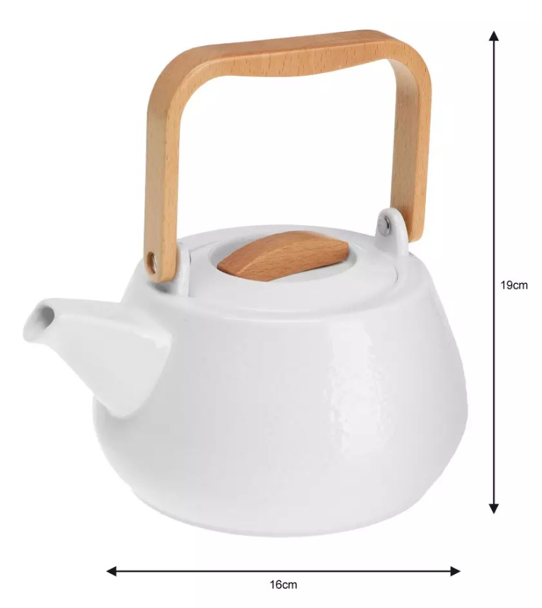 Kassel porcelánový čajník - 1,2 l - biely