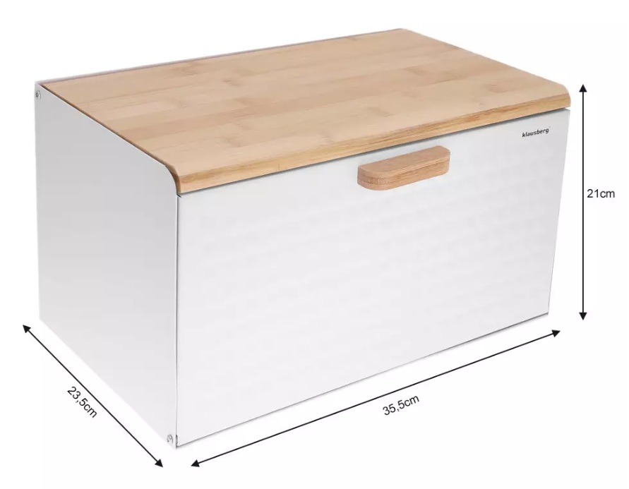 Klausberg chlebník KB-7427 - biely/drevo