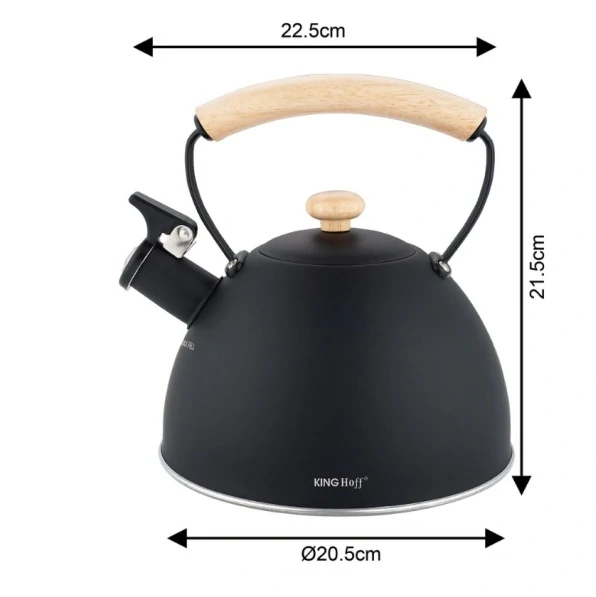 King Hoff kanvica na sporák 2,5 l KH-1999 čierna s dreveným madlom