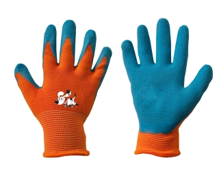 BRADAS ORANGE – detské ochranné pracovné rukavice s penovým latexom, veľ. 3