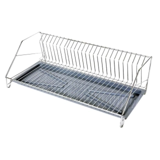 Jednoposchodový odkvapkávač na riad chróm 50 cm s odkvapkávacou miskou