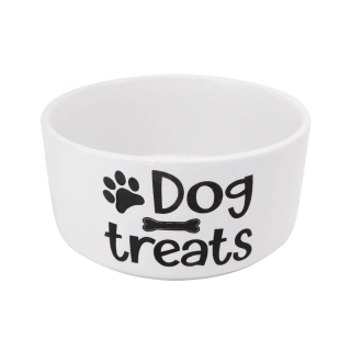 Keramická miska pre psy KARI DOG TREATS 15,5 cm biela
