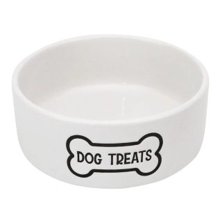 Keramická miska pre psy AINO DOG TREATS 12,5 cm biela