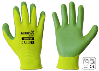 Pracovné rukavice Bradas NITROX MINT – nitrilové, veľkosť 8