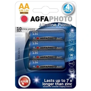 AgfaPhoto Power Alkaline tužkové batérie AA (LR6), 1,5 V – 4 ks