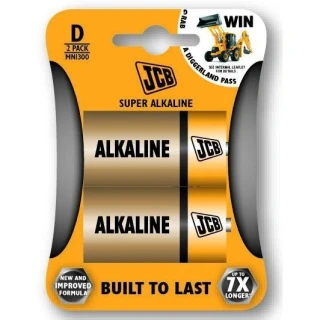 JCB Super Alkaline veľké monočlánky D (LR20), 1,5 V – 2 ks