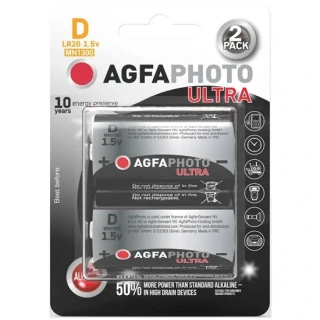AgfaPhoto Power Ultra alkalické batérie D (LR20), 1,5 V – 2 ks