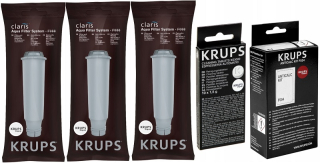 Krups F08801 Claris filter + čistiace tablety XS3000 + odvápňovač F054 – set