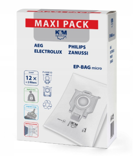 K&M EP-BAG Micro S-BAG - vrecká pre vysávače ELECTROLUX PHILIPS AEG - 12 ks