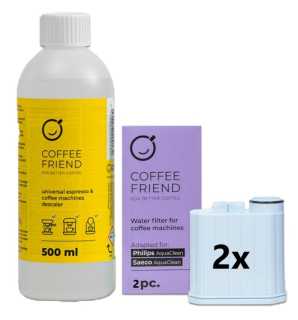 Coffee Friend 2x pre kávovary Philips / Saeco + odvápňovač Coffee Friend 500 ml