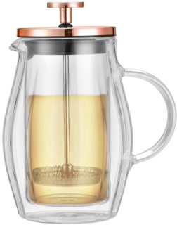 French press Klausberg KB-7721 – sklenená kanvica 350 ml na kávu a čaj s nerezovým piestom